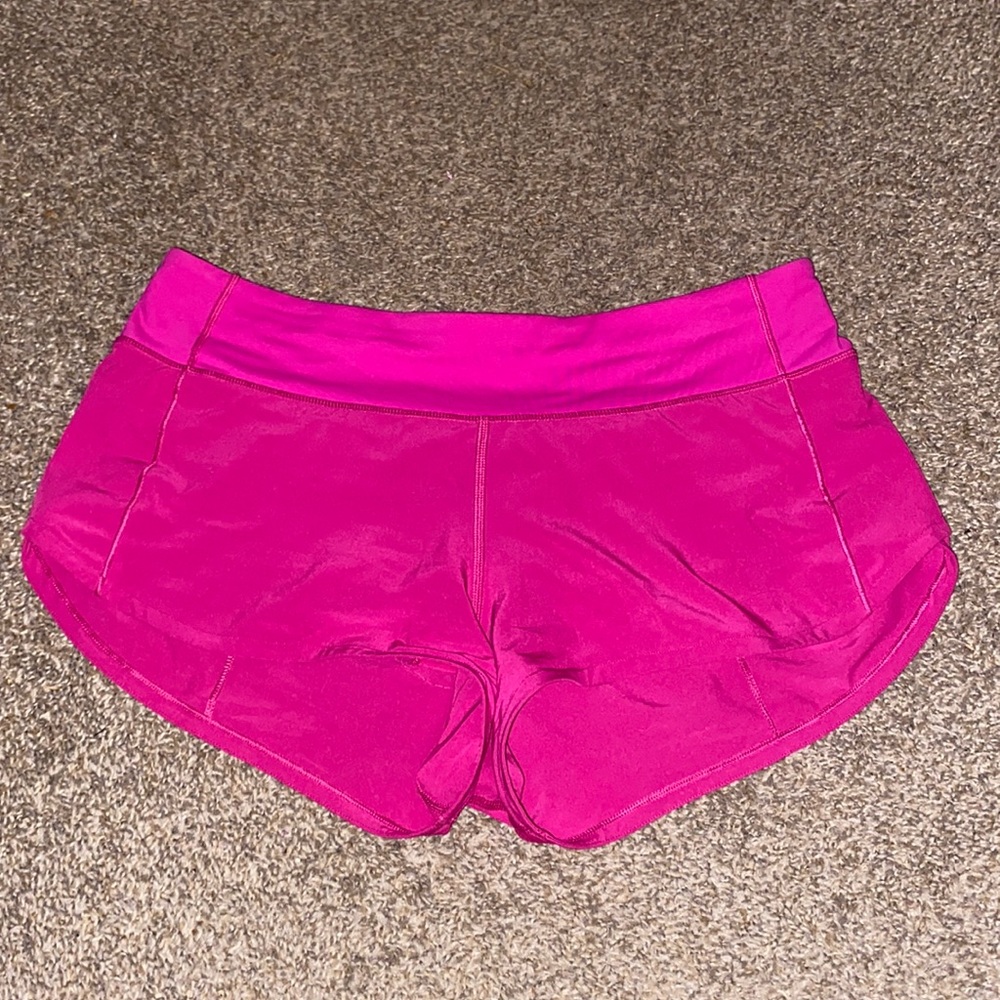 Lululemon pink speed up shorts 2.5” size 6
